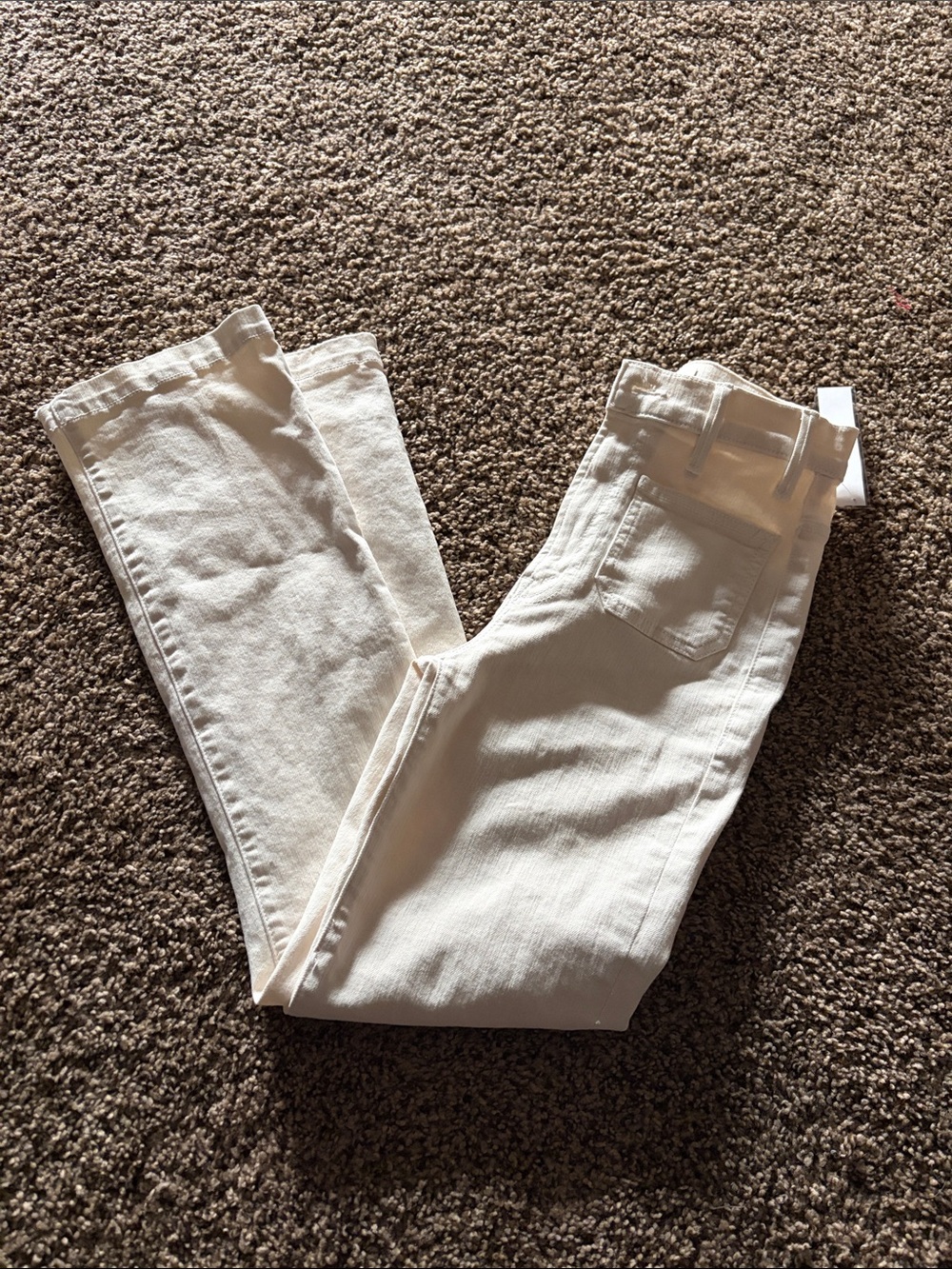 MOTHER Straight-Leg Jeans in Cream